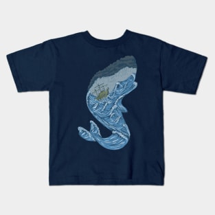 The Whale and the Rough Seas Kids T-Shirt